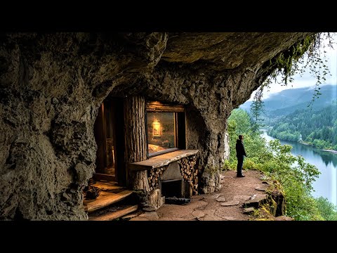 I Turned a Cold Stone Cave into a Warm Winter Home | Fireplace & Wild Cooking