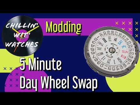 5 Minute Day Wheel Swap for 4:00 Crown - Seiko Modding
