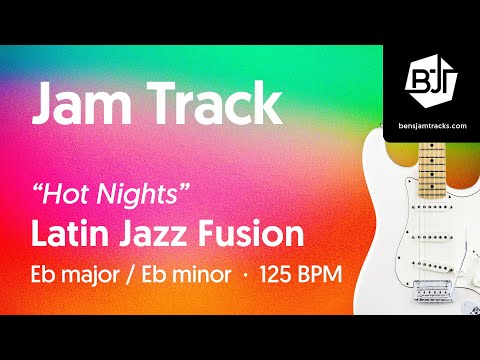 Latin Jazz Fusion Jam Track in Eb major / Eb minor "Hot Nights" - BJT #113