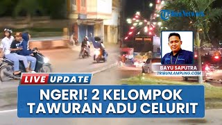 Mencekam! 2 Kelompok Remaja Bersenjata Celurit Tawuran di Bawah Flyover Bandar Lampung