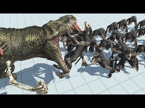 INFECTED REX vs 20 WEREWOLF - Animal Revolt Battle Simulator