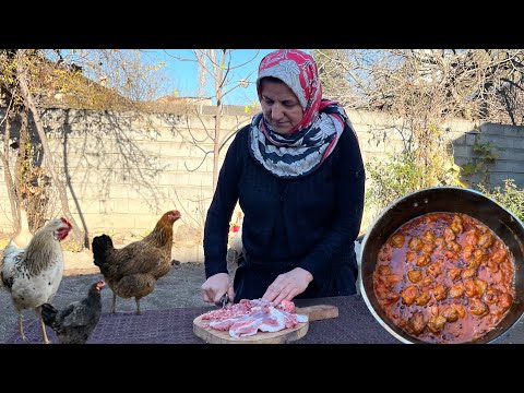 Cooking Kofteh Ghelgheli Stew inthe country life/Meatballs kofta Recipe/Rural family life