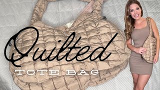AUACDIY Large Puffer Tote Bag Quilted Crossbody Bags