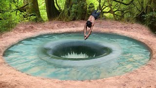 Build Secret Underground tunnel house in water wells in the deep jungle for hidden from enemy