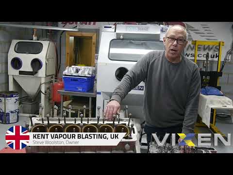 Kent Vapour Blasting Refinishes this V12 engine with our Aquablast®