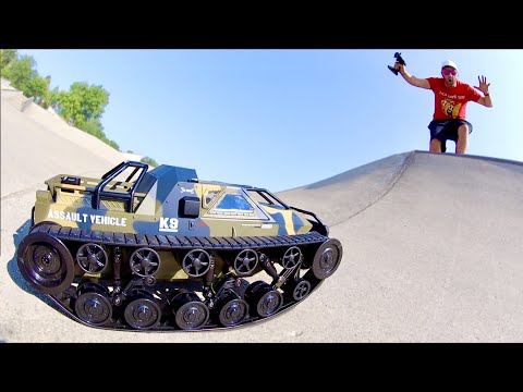 RC TANK At A Skatepark!
