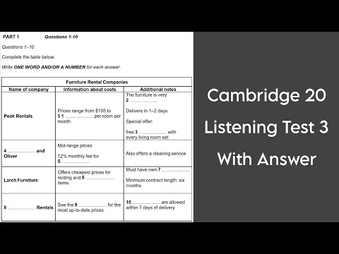 Cambridge 20 Listening Test 3 with answers | HD