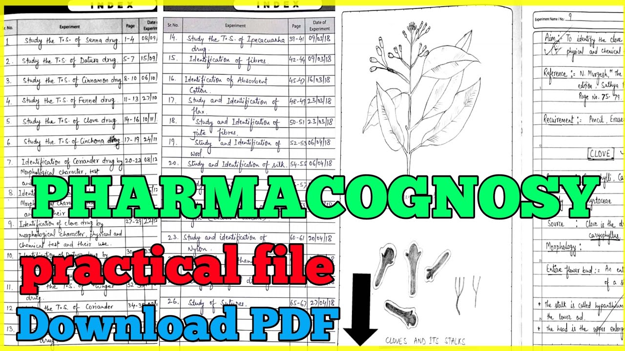 Pharmacognosy practical notes | Download PDF file@YoYoPHARMACY