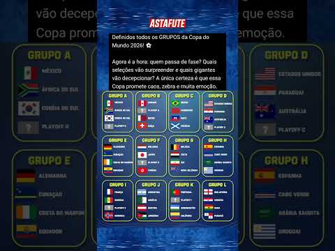 DEFINIDO TODOS OS GRUPOS DA COPA DO MUNDO 2026 #shorts #futebol #copadomundo2026