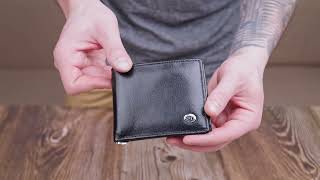 Компактный зажим для денег из натуральной гладкой кожи ST Leather 19416 черный