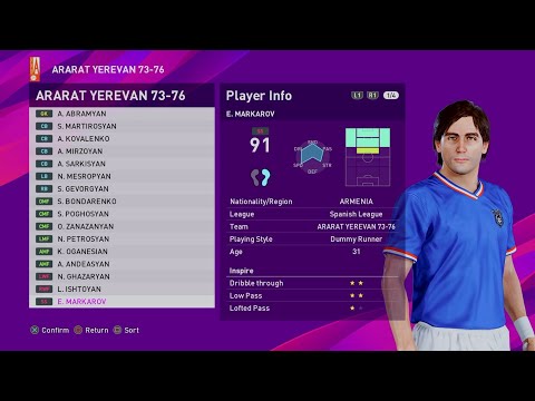 eFootball PES 2020: Ararat Yerevan 1973-1976 Classic - "Golden Double"