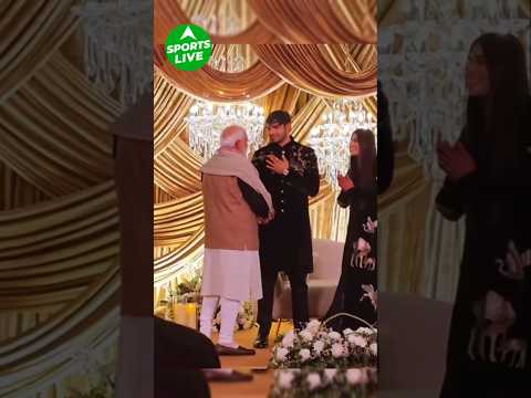 PM Modi meets Neeraj Chopra and wife at the reception! #wedding #neerajchopra #trending