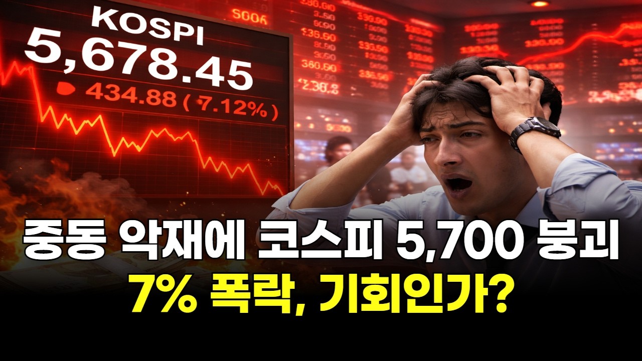 중동 악재에 코스피 5,700 붕괴 7% 폭락, 기회인가?