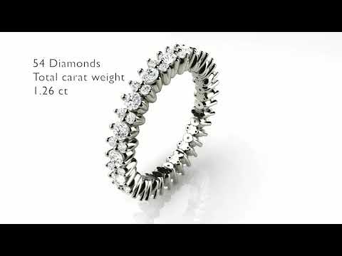 18K White Gold Full Eternity Diamond Engagement Ring 1.30 ct