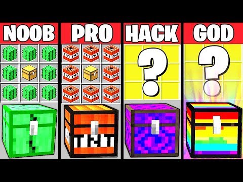 Minecraft Battle: SECRET CHEST CRAFTING CHALLENGE - NOOB vs PRO vs HACKER vs GOD ~ Animation