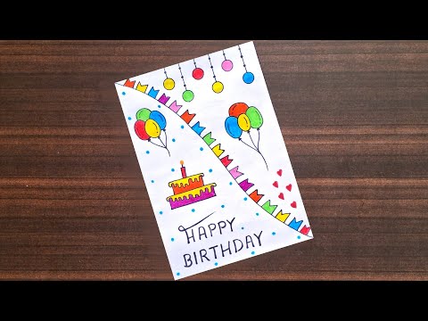 I Tried Happy birthday card drawing /Handmade birthday card/ How to make birthday card /Birthday 🎂