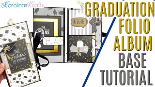 Graduation Folio Mini Album Base Tutorial Easy, NEW Folio Mini Album Design with Interactive Pages
