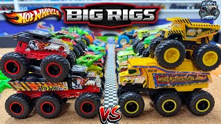 Download lagu Toy Diecast MonsterJam Racing Tournament | ALL NEW  Hot Wheels BIG RIGS Monster trucks | RACE #1 mp3