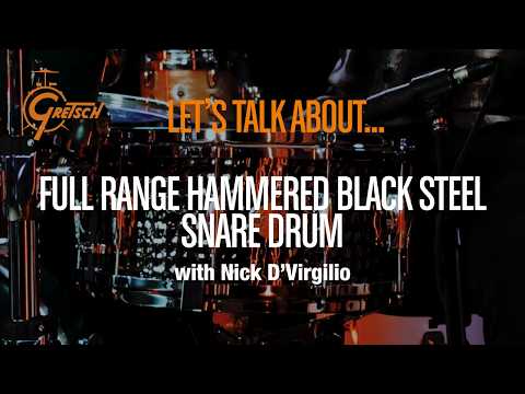 Gretsch S1-6514-BSH Full Range Series Hammered Steel 6.5x14" Snare Drum 2012 - Present - Hammered Black Nickel Over Steel image 6