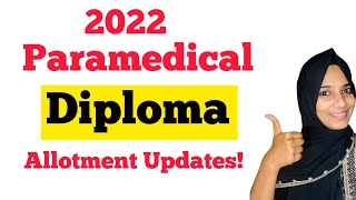 Paramedical Diploma Admission Kerala 2022||Dpharm,Health Inspector admission updates✅