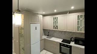 Неоклассическая угловая бежевая кухня Проект  121 фото 7