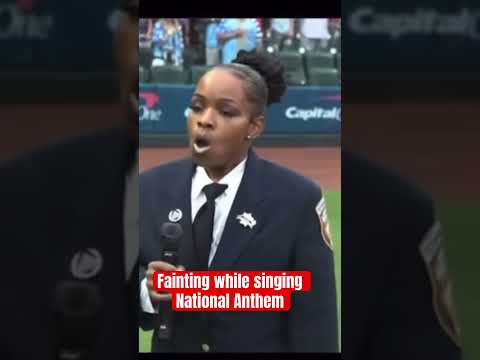 Fainting while singing National Anthem #fyp #nationalanthem #funny #shorts #viral #funnymemes #reels