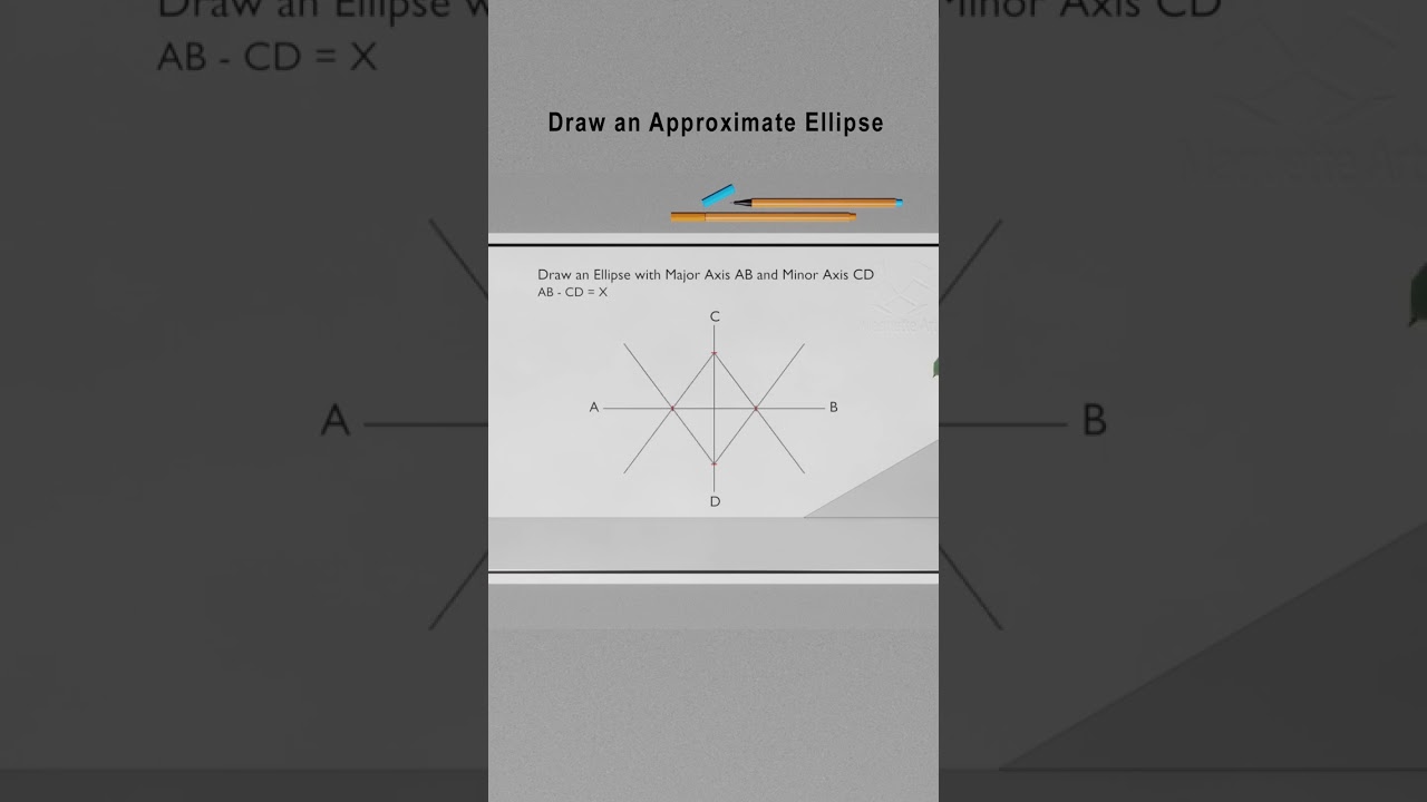 How to Draw an Approximate Ellipse Manually ( Method 2 ) #shorts