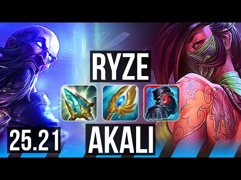 RYZE vs AKALI (MID) | 52k DMG, 11/4/14 | KR Master | 25.21