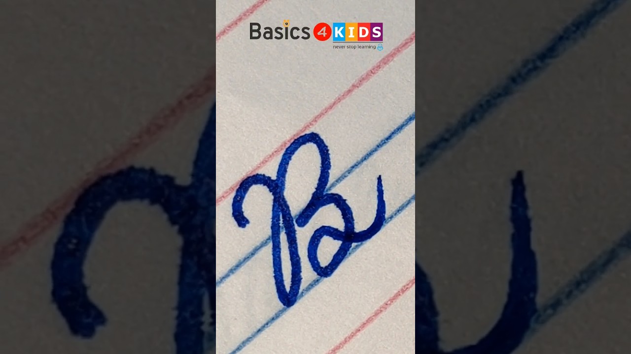 Capital Cursive letter B | Capital Letter 'B' Cursive Handwriting | Cursive Writing | @Basics4Kids