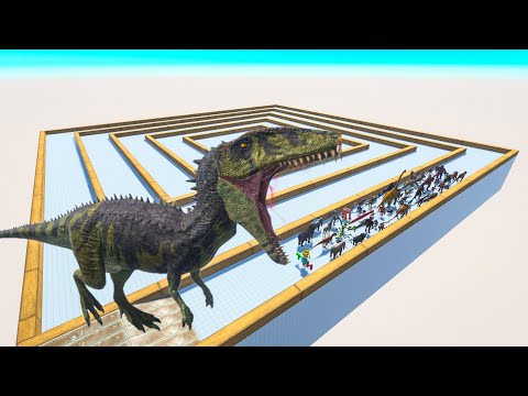 Escape From Carcharodontosaurus - Last Survivor - Swirl Course | Animal Revolt Battle Simulator