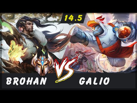 Brohan - Yasuo vs Galio MID Patch 14.5 - Challenger Yasuo Gameplay