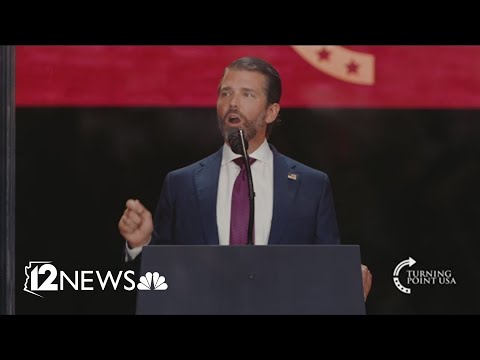 Donald Trump Jr. speaks at Charlie Kirk Memorial