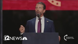 Donald Trump Jr. speaks at Charlie Kirk Memorial