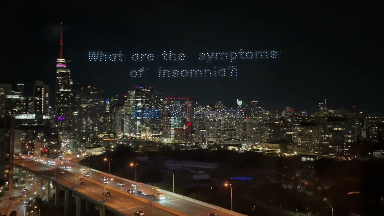 Drone Show Advertisement for Health Chatbot Over Downtown Toronto || ViralHog