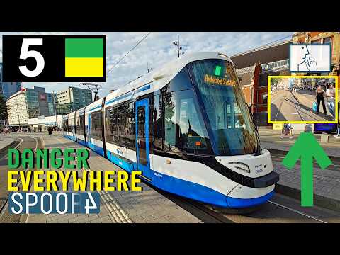 Cabinerit Tram 5 Amsterdam | Amstelveen Stadshart - Centraal Station | 4K Tram Driver Cabview