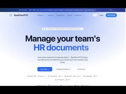 BookYourPTO 공식 영상 미리보기