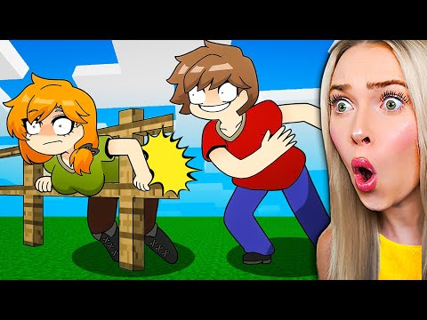 Reacting to The Adventures of Alex and Steve Minecraft Animations (Minecraft Pranks)