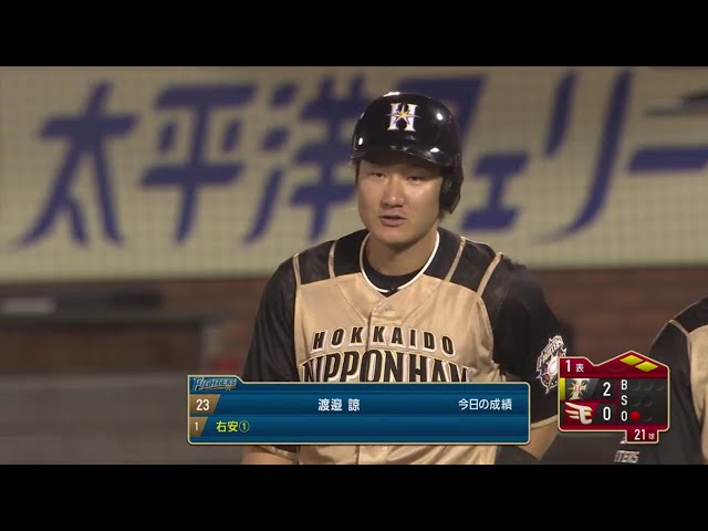【1回表】ファイターズ・渡邉 ライトへの痛烈なタイムリーヒット!! 2020/9/11 E-F