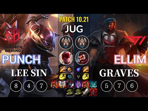 SB Punch Lee Sin vs T1 Ellim Graves Jungle - KR Patch 10.21