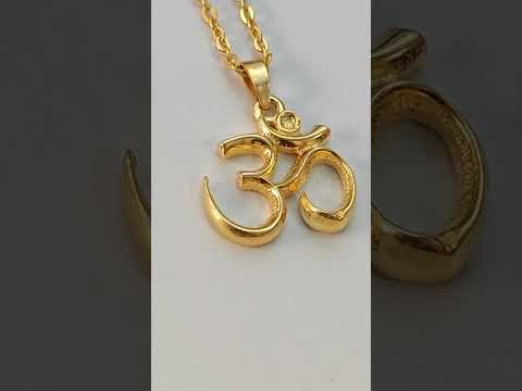 Golden brass gold plated om pendant