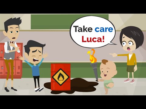 Luca SETS THE SCHOON ON FIRE! | Basic English conversation | Learn English | Like English
