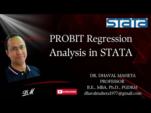 52. Probit Regression Analysis in STATA || Dr. Dhaval Maheta