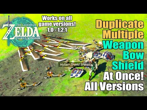 The QUICKEST Weapon/Bow/Shield Duplication Glitch for ALL GAME VERSIONS of Tears of the Kingdom
