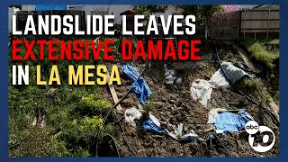 La Mesa residents' backyards collapse after recent showers cause landslide