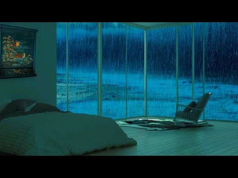 Massive Rain & Thunder STORM in Lonely House Boat-Fall Asleep to the Sound of Rain, Waves & Thunder