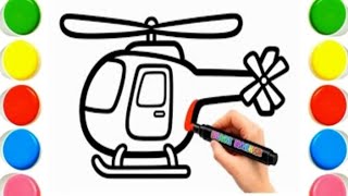 Helicopter 🚁 ✏️ Drawing, Painting & Coloring for Kids and Toddlers | Easy Drawing Tips 