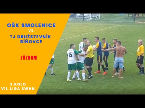 🎞 📽 ZÁZNAM |  3. kola VII. Ligy SWAN - OŠK SMOLENICE vs TJ DRUŽSTEVNÍK BÍŇOVCE