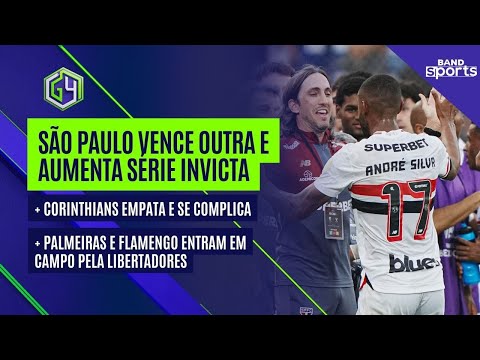 SÃO PAULO VENCE FORA DE CASA MAIS UMA; CORINTHIANS TROPEÇA; PALMEIRAS E FLA ENTRAM EM CAMPO | G4
