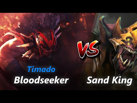 Timado safelane Bloodseeker vs Sand King/Hoodwink | First 10 minutes