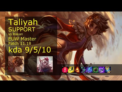 Taliyah Support & Ezreal vs Rakan & Samira - EUW Master 9/5/10 Patch 11.18 Gameplay